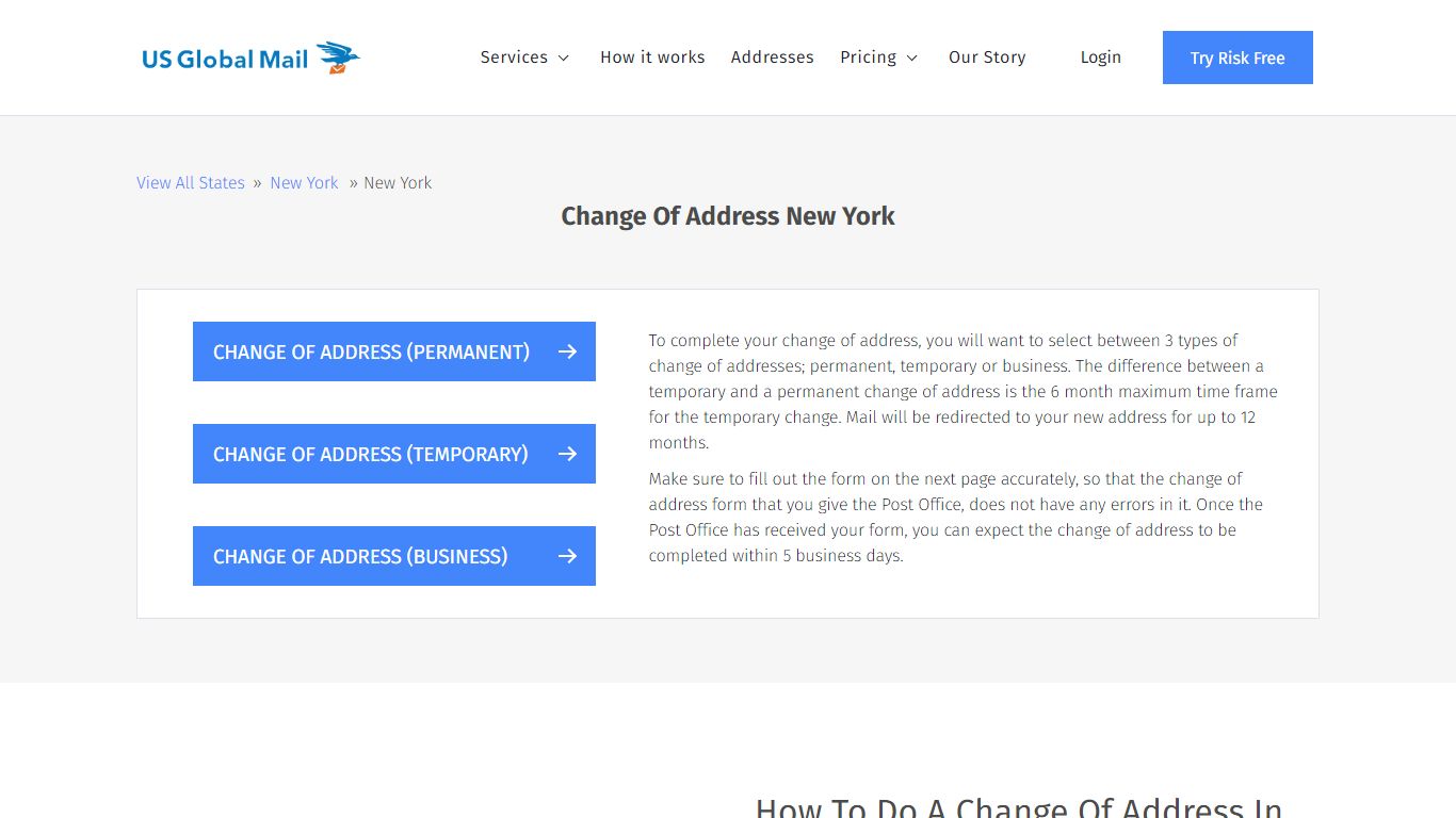 Change Of Address New York - US Global Mail